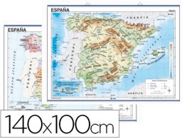 Mapa mural España físico/político 140x100cm.